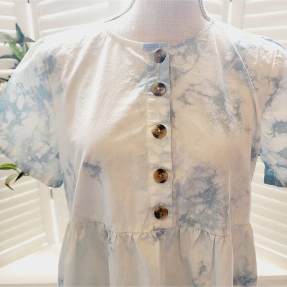 MADEWELL TIE DYE FLAIR DRESS SIZE SMALL - Picture 2 of 7